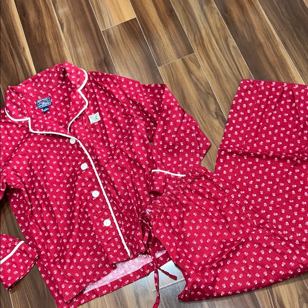 Large American Living 100% cotton pajama set flannel button down